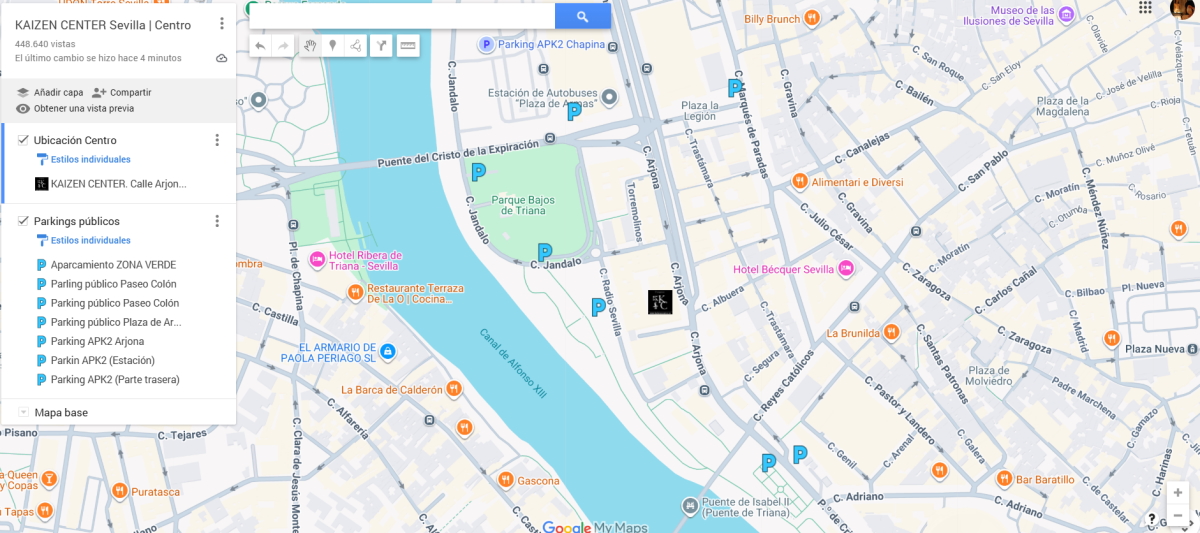 Ubicación Centro Masajes Kaizen Center Sevilla Centro